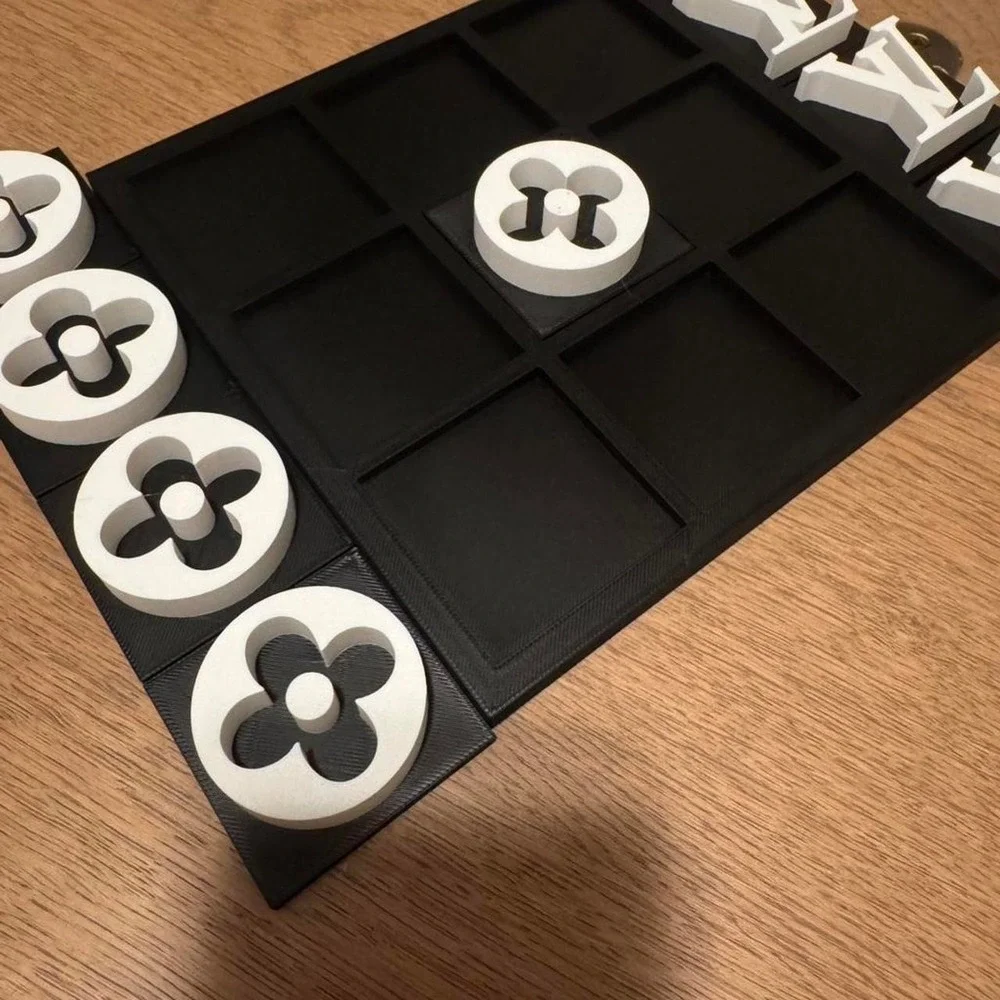 Black and White Tic Tac Toe Coffee Table Game